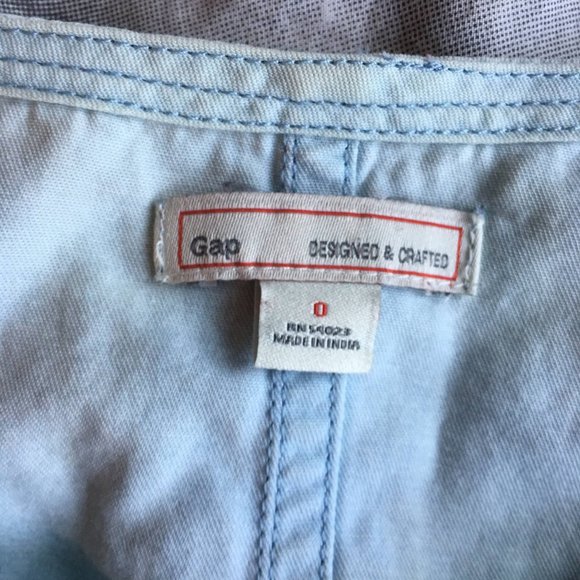 GAP Light Wash Denim Short Sleeve Pleated Dress - Picture 3 of 7